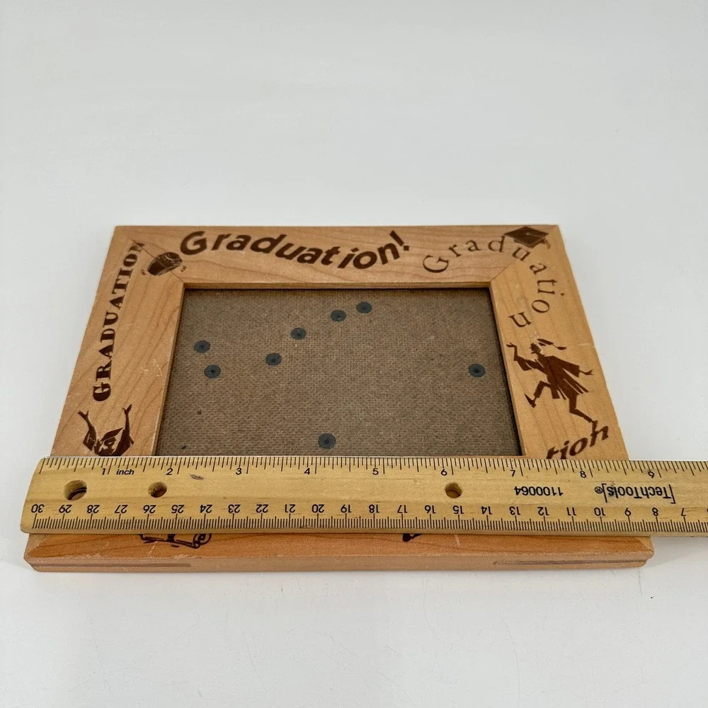 Wooden Graduation Picture Frame 4x6 Etched Wood Tabletop Decor 409-46